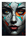 Geometrik Ve Modern Kadın Portresi Art Mdf Tablo