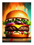 Devasa Katmanlı Hamburger Modern Ahşap Tablo