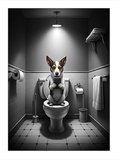 Tuvaletteki Köpek Model Mdf tablo