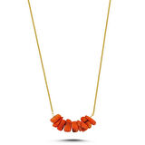 Mercan Doğal Taş Kolye