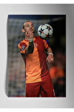 Metal Baskı Parlak Duvar Tablosu - Wesley Sneijder