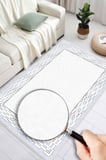 Çerçeveli Modern Kaymaz Taban Makinede Yıkanabilir Halı Oturma Odası Salon Halı Koridor Halı