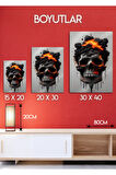 Fire Skull - Yanan Kurukafa - Metal Tablo
