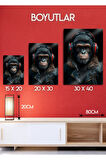Maymun Stilist Monkey - Dekoratif Metal Tablo