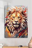 Aslan Metal Tablo, Sarı Kırmızı, Dekoratif