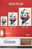 Metal Baskı - Marilyn Monroe Dekoratif Tablo, Canlı, Parlak