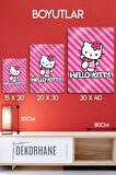 Metal Baskı - Hello Kitty, Pembe Temalı, Parlak Poster