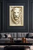 3D Metal Baskı - Aslan Figürlü Dekoratif Tablo, Sanat, Ev Dekorasyon