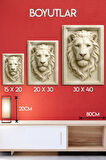 3D Metal Baskı - Aslan Figürlü Dekoratif Tablo, Sanat, Ev Dekorasyon