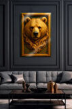 3D Kabartma Metal Baskı - Ayı Bear Figürlü Dekoratif Tablo, Sanat, Ev Dekorasyon