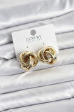 Pirinç Gold Renk Vintage Sarmal Model Kadın Küpe - TJ-BKP11358