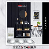 WİNPANEL Dekoratif Ahşap Duvar Paneli  – SİYAH RENK (50X240CM).