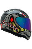 Rapıd 2 Spox Full Face Motosiklet Kaskı Gri-kırmızı Gökkuşağı Camlı