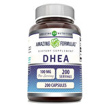 DHEA 100 mg Capsules | Supplement | Non-GMO | Gluten Free | Made in USA (1 Pack, 200 Count)
