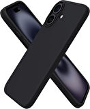 Iphone 16 Plus Lansman Kılıf Siyah Silikon Darbe Emici Ve Esnek