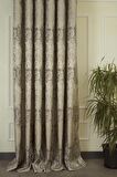 Massarelli Fon Perde Damask Desen Açık Kahve 1-2 Seyrek Pile 
