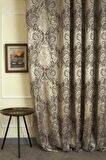 Massarelli Fon Perde Damask Desen Koyu Kahve Pilesiz 