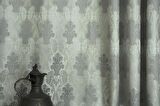 Massarelli Fon Perde Klasik Damask Desen Gri 1-2 Seyrek Pile 