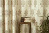 Massarelli Fon Perde Klasik Damask Desen Krem Vizon Pilesiz 