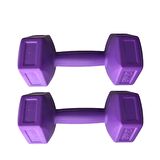Dambıl Seti Fitness Vücut Geliştirme Aleti 2 Kg X 2 Adet 4 Kg Dumbell Ağırlık Seti -Mor