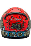 Rapıd 2 Spox Kırmızı Gri Full Face Motosiklet Kaskı Siyah Camlı