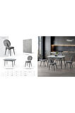 Milano’25 Açılır Masa Takımı – Antrasit Gri & Siyah Ayak – 80×125 → 165 cm. 4 Sandalyeli
