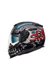 Sx.100 Big Shot Dark Grey Tam Motorcu Kaskı + Pınlock