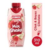 Dimes Milkshake Vanilya Ve Beyaz Çikolata Aromalı Çilekli 310 Ml X 24 Adet