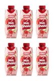 Dimes Milkshake Vanilya Ve Beyaz Çikolata Aromalı Çilekli 310 Ml X 6 Adet