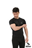 Erkek Siyah Kısa Kol Compression Fitness Gym Spor Body T-shirt