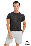 Erkek Kamuflaj Desenli Kısa Kol Siyah Compression Fitness Gym Body Tshirt