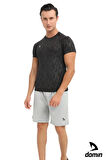 Erkek Kamuflaj Desenli Kısa Kol Siyah Compression Fitness Gym Body Tshirt