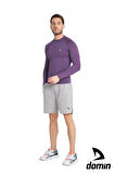 Erkek Uzun Kol Mor Ter Tutmaz Fit Compression Spor Body Tshirt