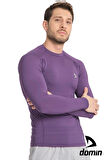 Erkek Uzun Kol Mor Ter Tutmaz Fit Compression Spor Body Tshirt