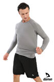 Erkek Uzun Kol Gri Compression Fitness Gym Body Tshirt
