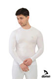 Erkek Beyaz Uzun Kol Compression Fitness Gym Body Tshirt