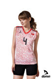 Kadın Kırmızı Beyaz Likralı Tek Üst Voleybol