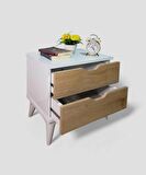 DMP-5102 KOMODİN BEYAZ/MEŞE