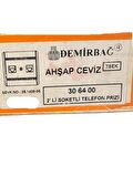 Demirbağ İkili Telefon Prizi Sıva Altı Ahşap Ceviz 306400 (Çerçevesiz) (2 Adet)