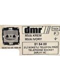 Demirbağ İkili Telefon Prizi Sıva Altı Riva Krem 516400 (Çerçevesiz) 