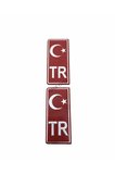 Türk Bayrağı Plaka Sticker 2 Adet