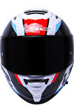 Storm 2 Racer Beyaz Kapalı Motosiklet Kaskı Siyah Camlı