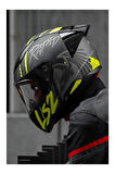 RAPID 2 RACE RAVEN MAT SİYAH-GRİ-NEON SARI FULLFACE MOTOSİKLET KASKI