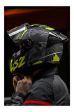 RAPID 2 RACE RAVEN MAT SİYAH-GRİ-NEON SARI FULLFACE MOTOSİKLET KASKI