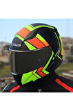 RAPID 2 EXTRA MAT NEON SARI FULLFACE MOTOSİKLET KASKI GRİ CAMLI