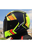 RAPID 2 EXTRA MAT NEON SARI FULLFACE MOTOSİKLET KASKI SİYAH CAMLI