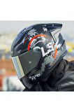 RAPID 2 RACE CIRCLE  FULLFACE MOTOSİKLET KASKI GRİ CAMLI