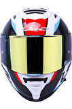 Storm 2 Racer Beyaz Kapalı Motosiklet Kaskı Gold Camlı