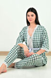 Sabahlıklı Dantel Detaylı Pegasus Kadın Pijama Takımı-Çeyizlik Takım- Geniş Beden Aralığı