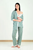 Sabahlıklı Dantel Detaylı Pegasus Kadın Pijama Takımı-Çeyizlik Takım- Geniş Beden Aralığı